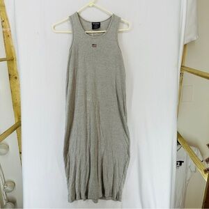 Ralph Lauren Midi Dress Sleeveless Size M Gray 100% Cotton